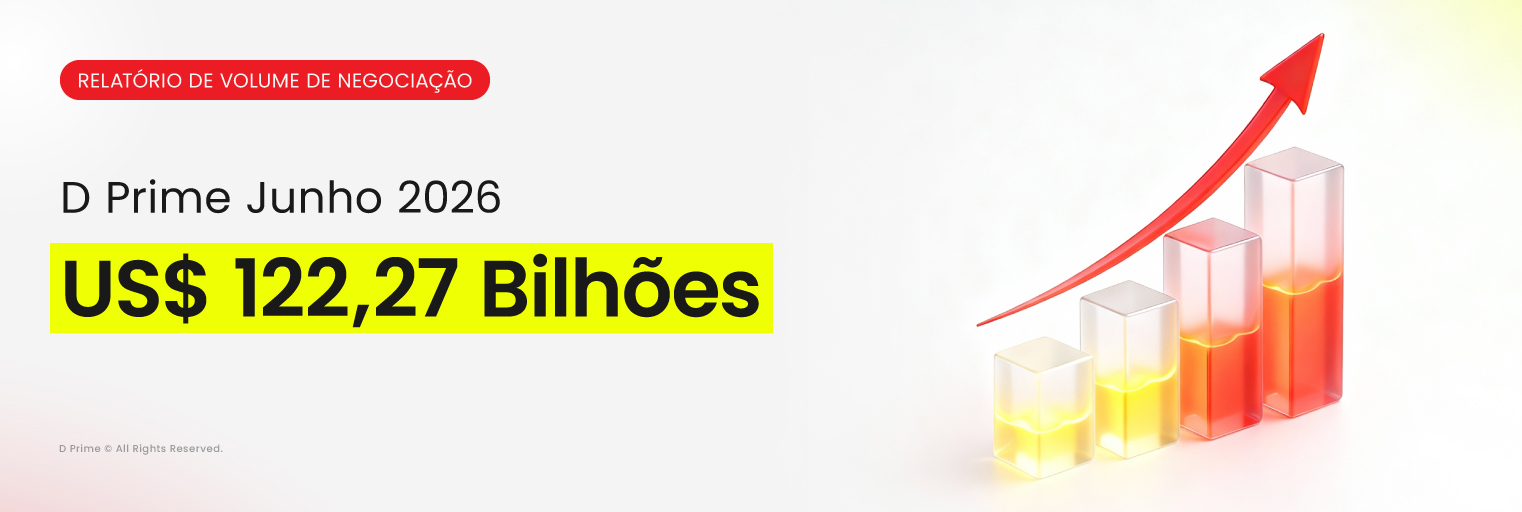 Relatório de volume de negociação da D Prime junho 2026 com USD 122,27 mil milhões.